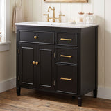 Bathroom Vanity With Sink Top, 3 Soft Closing Drawers