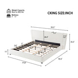 Upholstered Wingback Platform Bed Frame, No Box Spring Needed