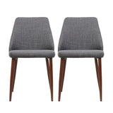 Modern Dining Chair With Iron Legs And Wood Finish