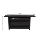 Outdoor Fire Pit Table & Lid - Black