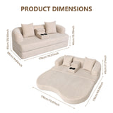 2 In 1 Convertible Sleeper Sofa Bed With Cup Holders