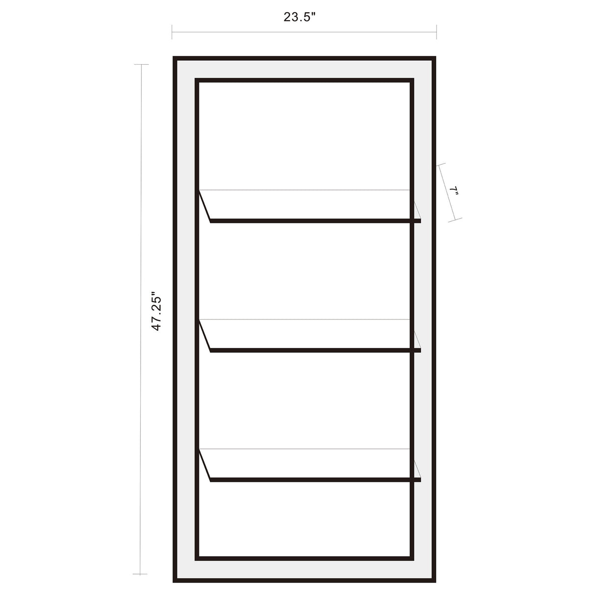 Cardinal - 3 Shelf Wall Mirror - Silver