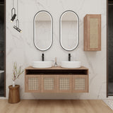 Bathroom Vanity With Art Sink And Side Cabinet, Float Mounting Design