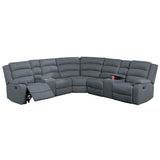 Manual Motion Reclining Loveseat 3 Piece Sectional Set With Console Storage And Cup Holders