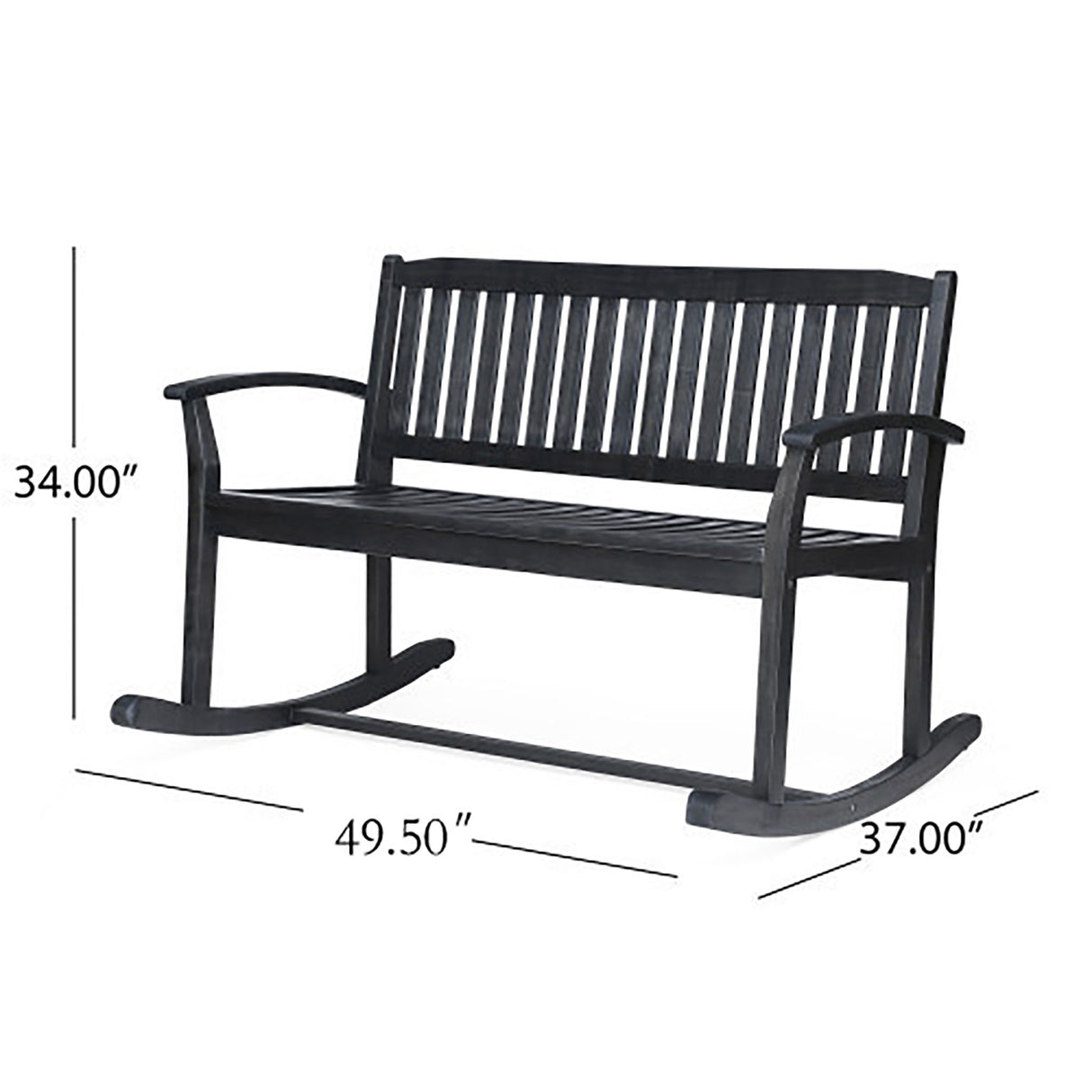 Baxter - Rocking Loveseat - Dark Gray