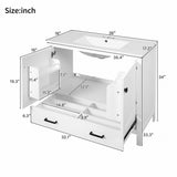 Bathroom Vanity With Sink, Soft Close Doors, Double Shelves & Divided Drawer