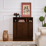 Fluted Sideboard Buffet Cabinet With 2 Doors And Adjustable Shelf, Storage Cabinet For Entryway