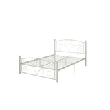 Full With Metal Frame Bed - White