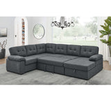 U - Shape Sectional Sleeper Sofa With Storage Chaise