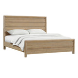 Panel Bed Frame With Unique Headboard And Included Slats