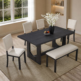 Dining Table Set, Rectangular Kitchen Table With Upholstered Chairs