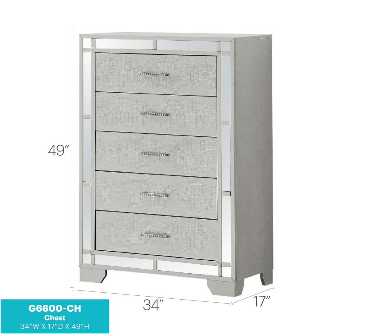 Madison - Chest - Silver Champagne