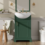 20" Bathroom Vanity With Bulged Sink, Freestanding Single Vanity Set, Soft Close Door