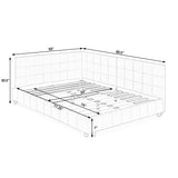 Storage Elegant Upholstered Tufted Bed Frame With Backrest And Armrests
