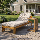 Outdoor Chaise Lounge Set & Side Table, 5 Position Adjustable Patio Recliner