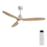 60" DC Motor Ceiling Fan With Light, 3 Blades, 18W LED 3 Color Dimmable With Memory, 6 Speed Lcd Remote Control, Reversible Motor, Timer Setting (1 / 4 / 8 H) - White