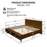 Platform Bed Frame With Footboard Storage