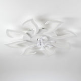 Flower Ceiling Fan With Remote Controlled LED Light, Flush Mount DC Motor Fan