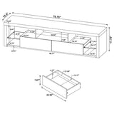 Lance - 2 Drawer TV Stand With Shelves - Gloss White