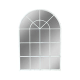Handmade Arched Mirror, Windows Design For Entryway - White