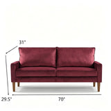 Upholstered Loveseat Sofa, 2 Seater Couch For Living Room Apartment