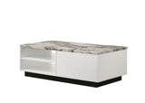 Matilda - Coffee Table With White Faux Marble Top - White