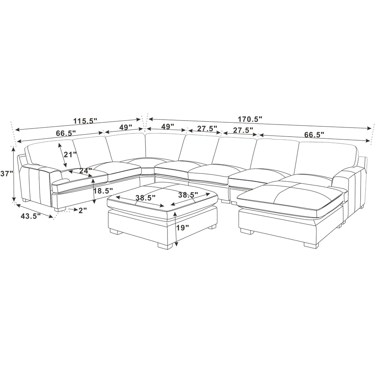 Large Seating Modular Sectional