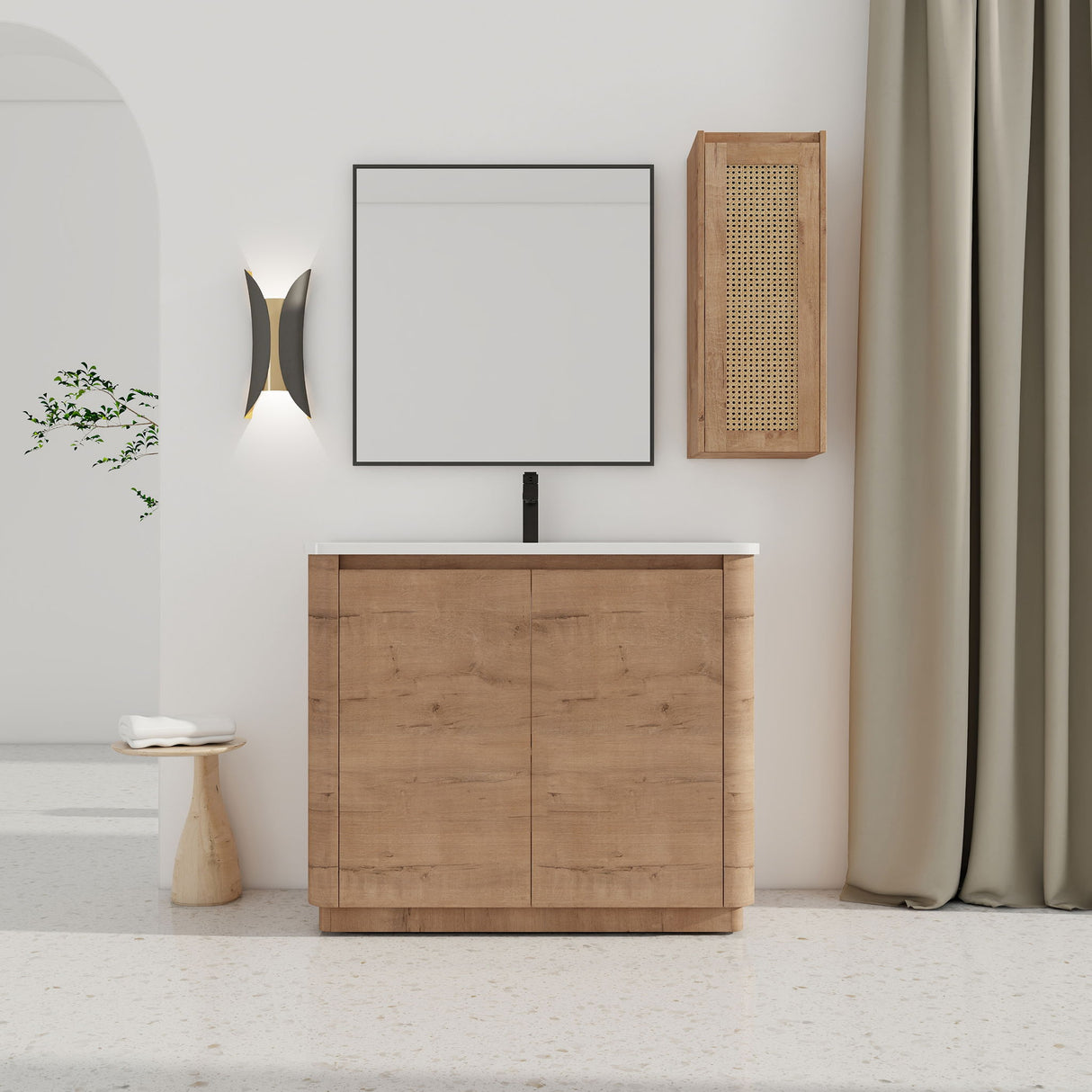 Freestanding Bathroom Vanity With Sink And 2 Soft Close Doors