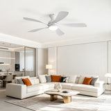 52" Ceiling Fan With 3 Color Dimmable LED Light, DC Reversible Motor, 6 Speed Settings