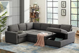 Ketterman - 4 Piece Upholstered Sectional - Dark Gray