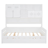 Daybed With All-In-One Cabinet And Shelf