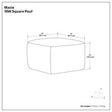 Macie - Square Woven Outdoor / Indoor Pouf - Gray / White
