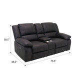 Reclining Console Loveseat - Black - Fabric