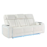 Electra - Power Reclining Sofa With Power Headrests, Drop Down Table, Reading Light, Massage, LED Lighting And USB Control