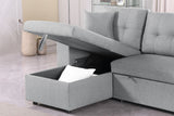 Daniel - Upholstered Reversible Sectional With Pull Out Loveseat - Light Gray