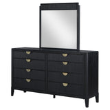 Ennis - 8 Drawer Dresser With Mirror - Black