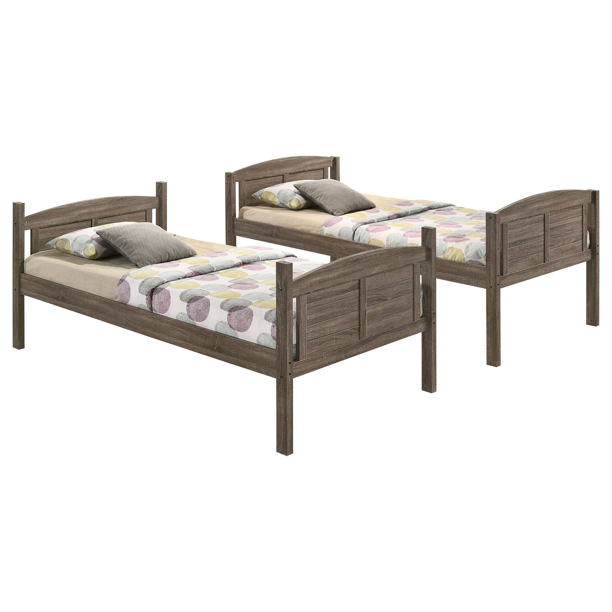 Shasta - Twin Over Twin Bunk Bed With 2 Twin Mattresses - Brown