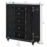 1 Piece Tall Chest Upholstery Textured - Black