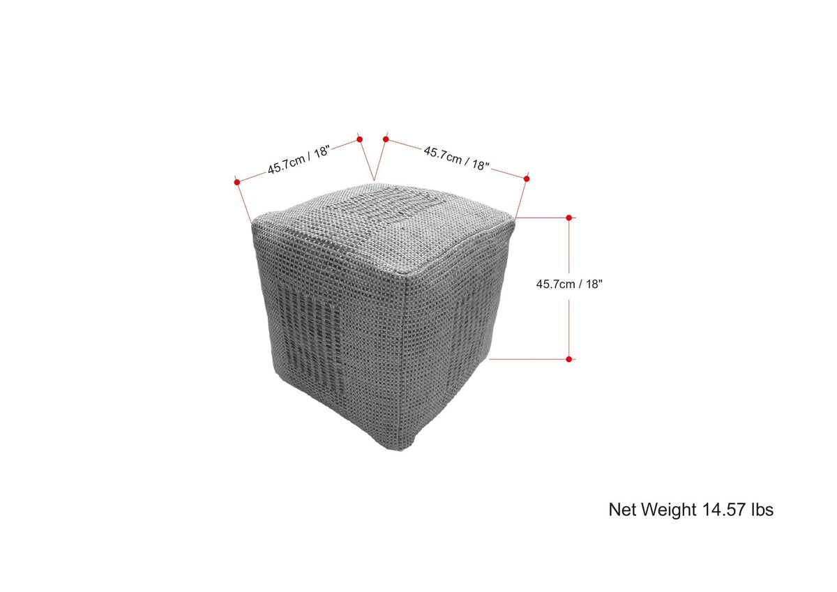 Delilah - Square Woven Pouf - Natural