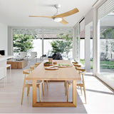 52" Ceiling Fan With 18W LED Light And Remote Control, 3 Blades DC Motor