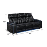 Electra - Power Reclining Sofa With Power Headrests, Drop Down Table, Reading Light, Massage, LED Lighting And USB Control