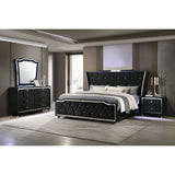 Bedroom Set With LED Lighting And Charging Nightstand