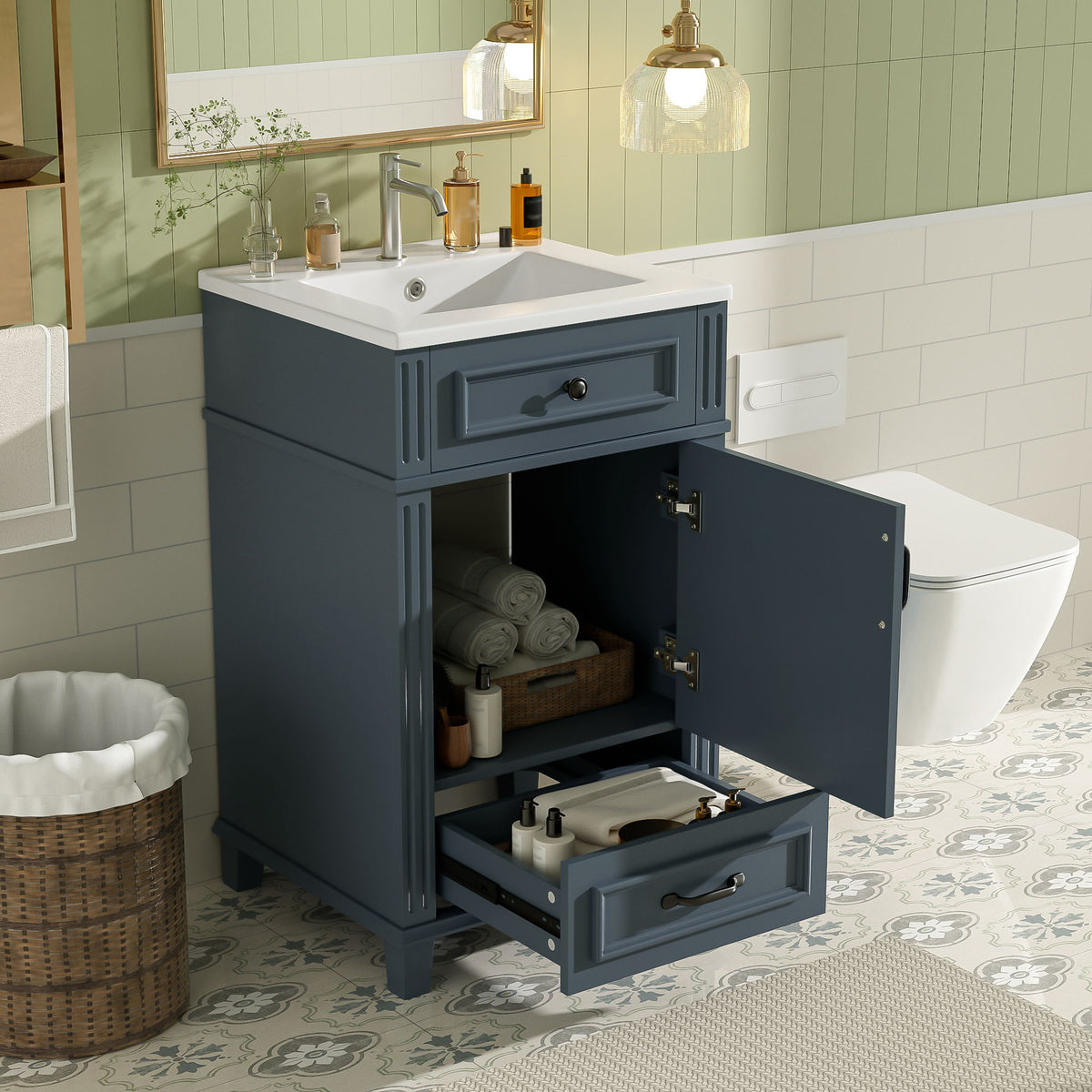 Bathroom Vanity With Sink, Drawer & Soft Closing Door