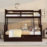 Bunk Bed With Ladders And 2 Storage Drawers