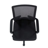 Ergonomic Height Adjustable Office Chair With Armrest - Black