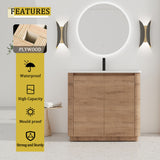 Freestanding Bathroom Vanity With Sink & 2 Soft Close Doors