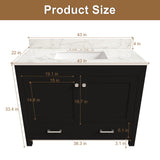 Bathroom Vanity Set, Sink And Faucet Holes Included - Black