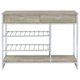 Ethel - 2 Drawer Home Bar Storage With Wine Rack - Oak