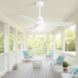 48" Ceiling Fan With Dimmable 3Cct LED Light, DC Motor, Reversible - White