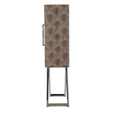 Cabinet - Silver - Faux Leather